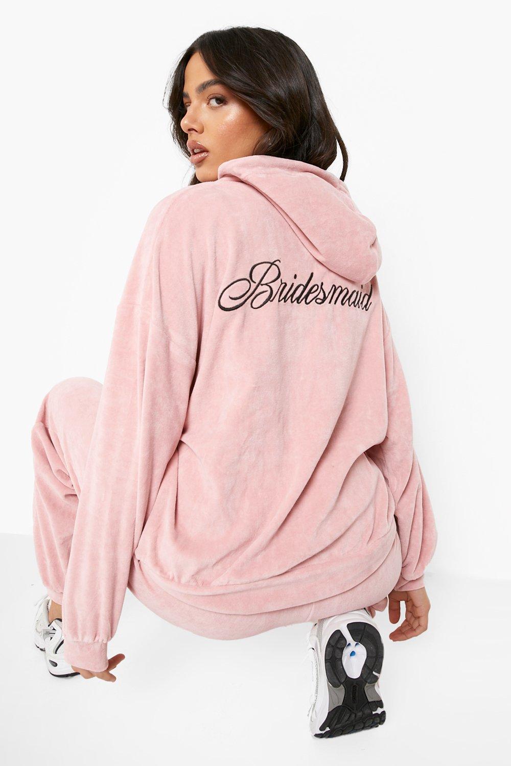 Velour Bridesmaid Hoodie Track Pants Tracksuit boohoo AU